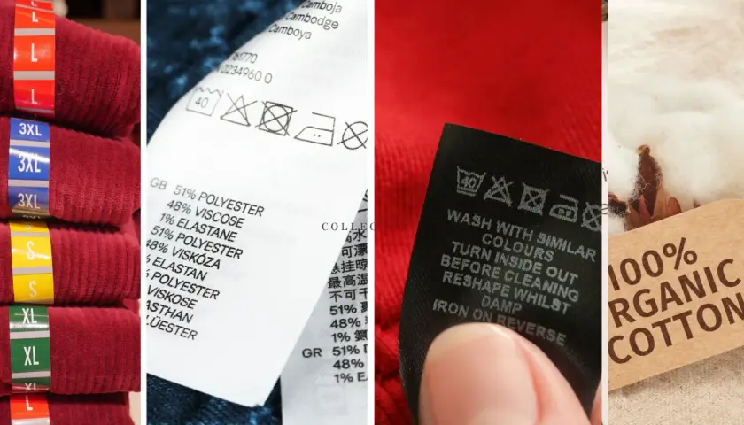 XXL jaki to rozmiar? Na metkach ubrań widać rozmiary L, XL, S, a także 3XL. Skład materiału to poliester, wiskoza i elastan.